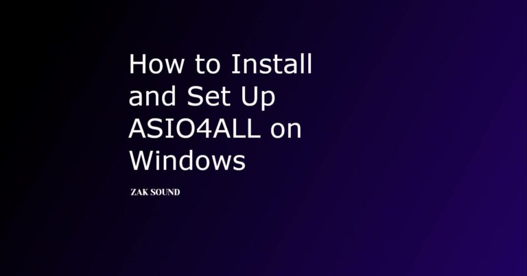 install and set up asio4all on windows