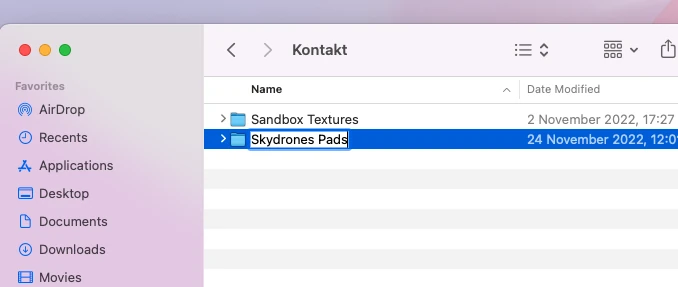 create folder snapshots kontakt